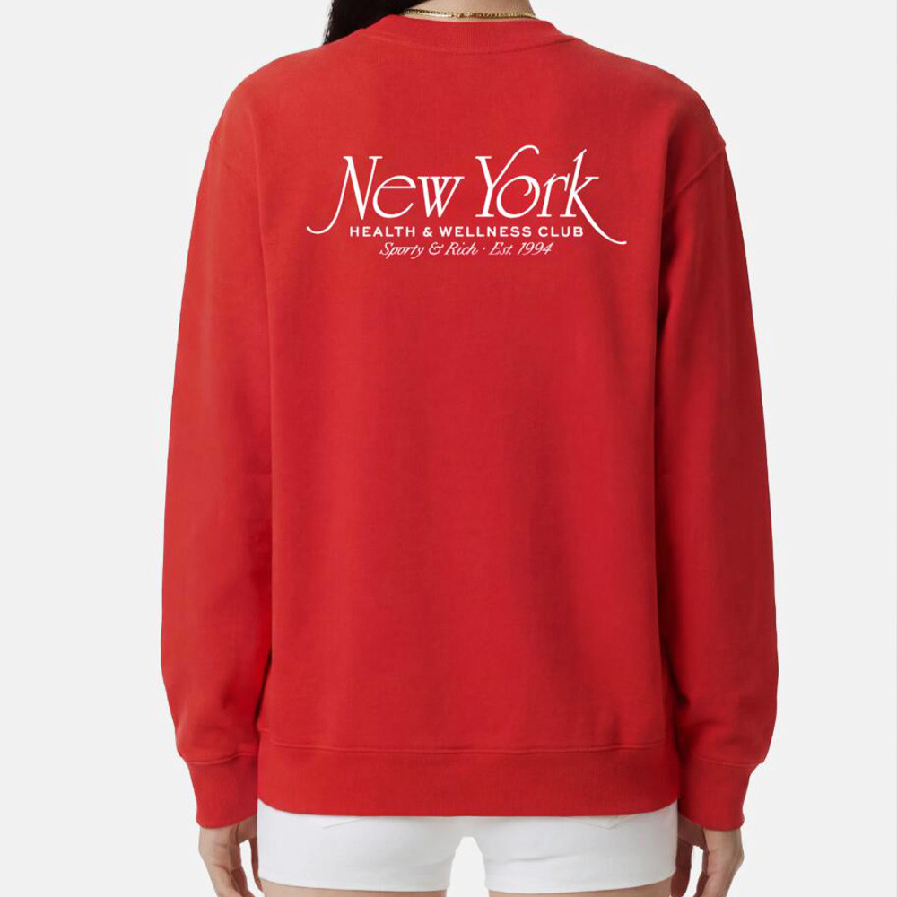 Felpa Rossa da Donna con Stamp - Health Wellness New York recensione e prezzo